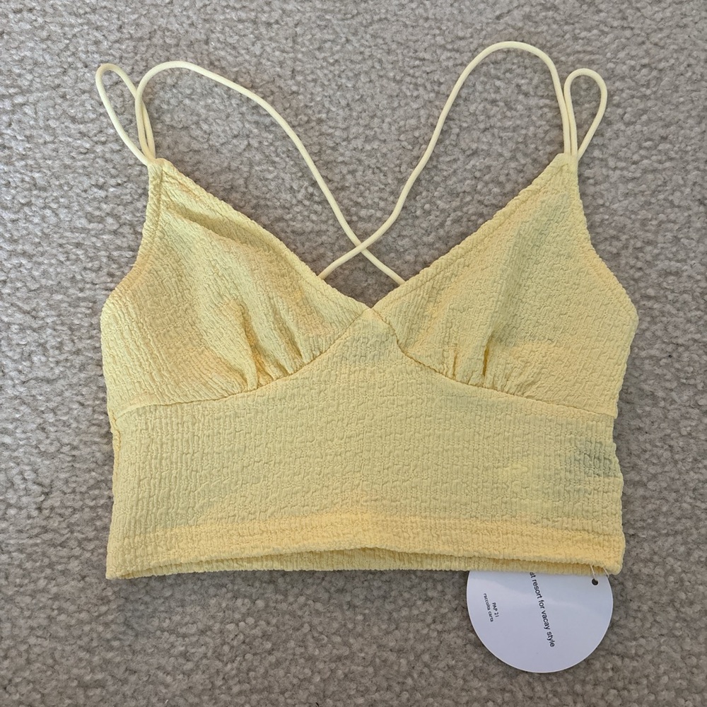 SHEIN Yellow Crop Top